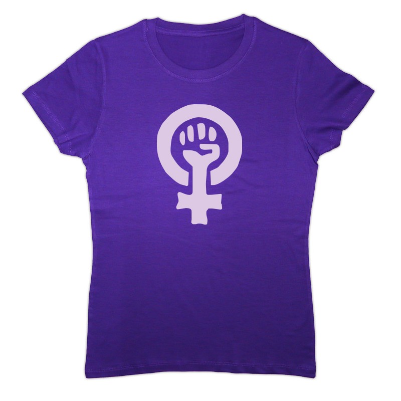 Camiseta lila símbolo feminista